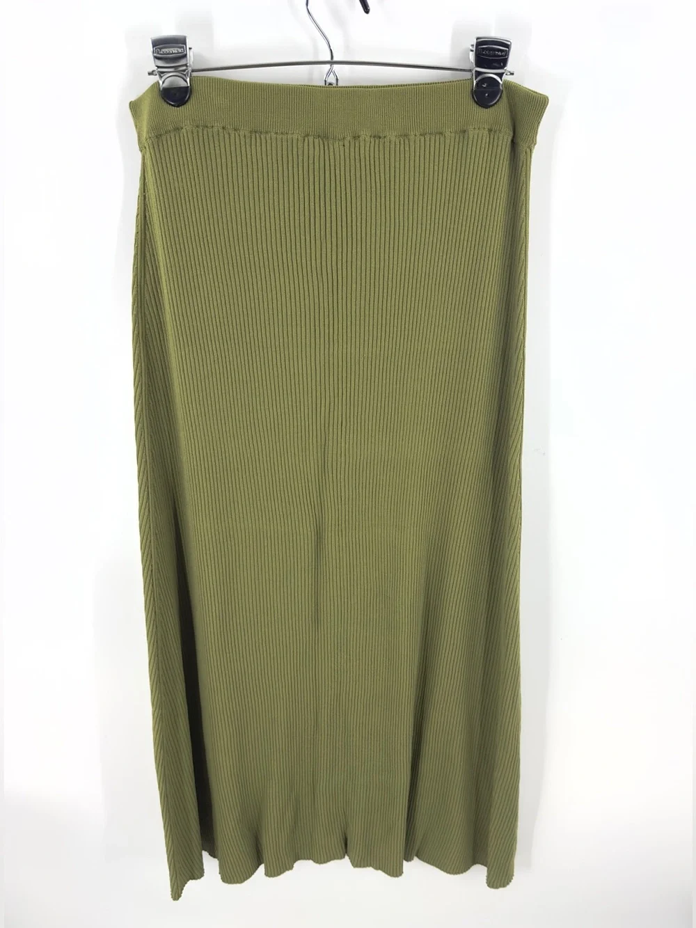 Mint Velvet Green Ribbed Tank Midi Skirt Matching Set Knit Size L Large